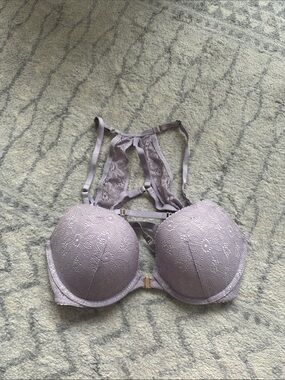 Victoria's Secret Lavender Lace Push-Up Bra with Strappy Back
